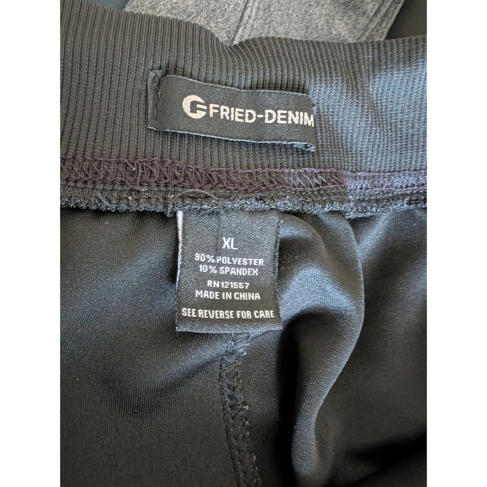 Fried Denim Mens XL Black Reflective Trim Jogger Pants Zipper Pockets RN121557 - Picture 3 of 3